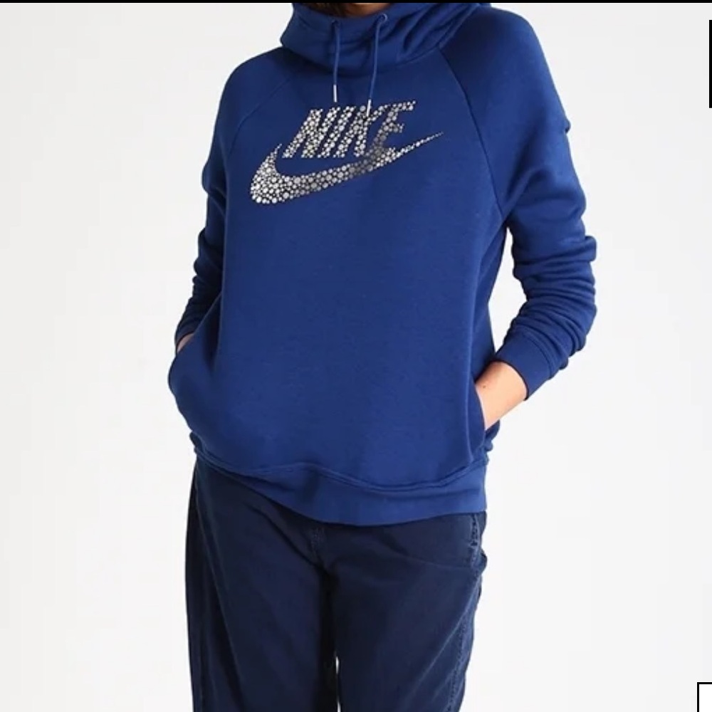 Nike Royal Blue Hoodie with Silver Logo
